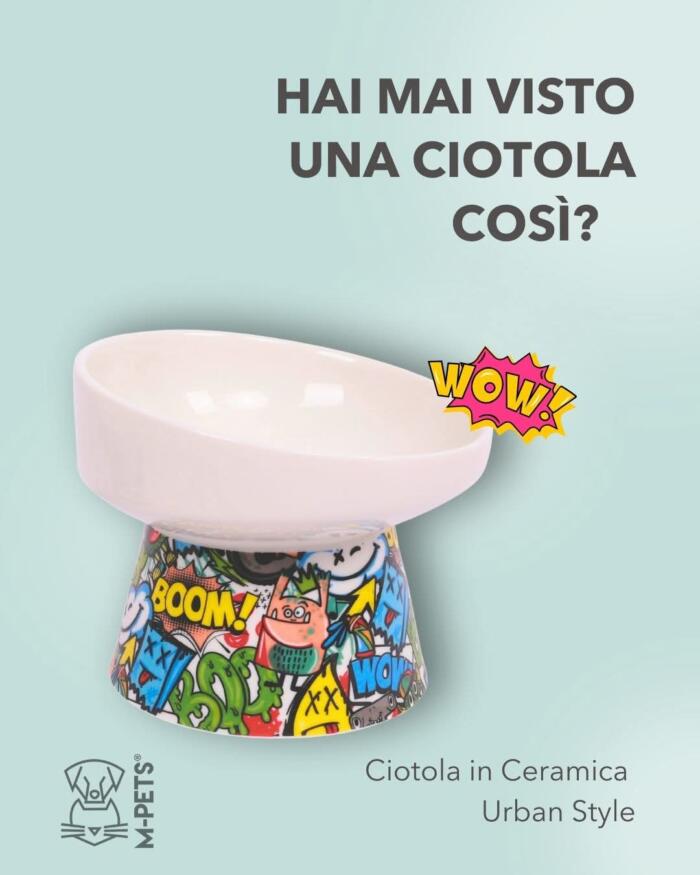 Ciotola Rialzata in Ceramica  per Cani e Gatti | M-PETS - immagine 6