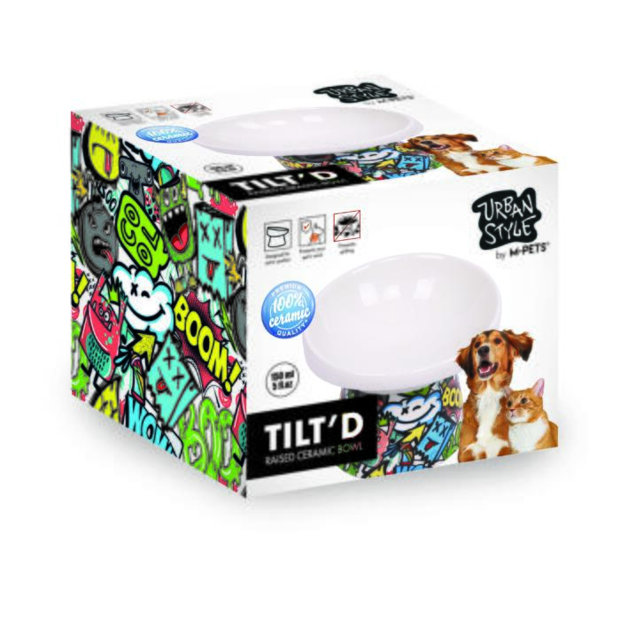 Ciotola Rialzata in Ceramica  per Cani e Gatti | M-PETS - immagine 3